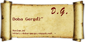 Doba Gergő névjegykártya